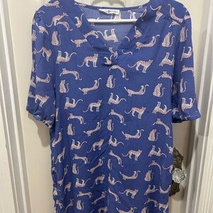 Blue Leopard Print Dress